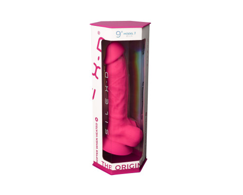 Фалоімітатор SilexD Tomas Pink (MODEL 1 size 9in), двошаровий, силікон + Silexpan, діаметр 4,9см