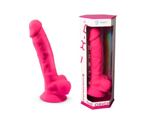 Фалоімітатор SilexD Tomas Pink (MODEL 1 size 9in), двошаровий, силікон + Silexpan, діаметр 4,9см