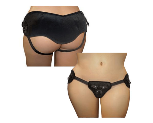 Трусы для страпона Sportsheets - SizePlus Beginners Black, широкий пояс, комфортные