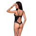 Боді з еко-шкіри та мережива Passion LOONA BODY S/M, black