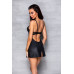 Бебі-дол з еко-шкіри та мережива Passion LOONA CHEMISE L/XL, black