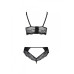 Комплект з еко-шкіри та мережива Passion LOONA SET XXL/XXXL, black, бра і трусики