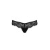 Мереживні трусики-танга з атласним бантиком Passion NAJA THONG S/M, black