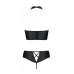 Комплект з еко-шкіри Passion NANCY BIKINI S/M, black, бра та трусики з імітацією шнурівки