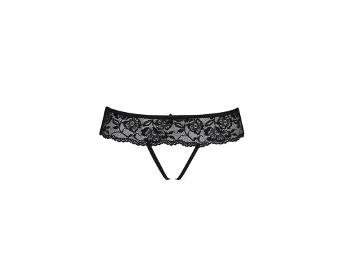 Мереживні стрінги з доступом Passion SENIA THONG S/M, black