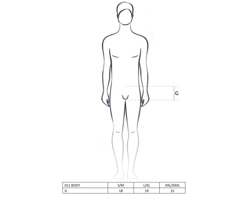 Розпродаж!!! Чоловічий боді з дуже глибоким декольте Passion 011 BODY black XXL/XXXL