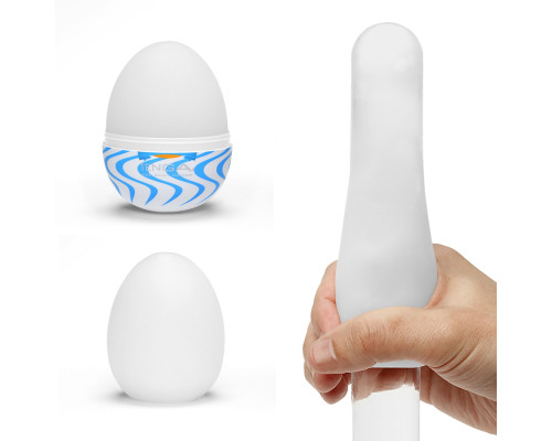 Мастурбатор-яйце Tenga Egg Wind із зиґзаґоподібним рельєфом