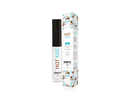 Стимулювальний блиск для губ EXSENS Coconut Hot Kiss 7 мл, зігріває та охолоджує