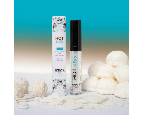 Стимулювальний блиск для губ EXSENS Coconut Hot Kiss 7 мл, зігріває та охолоджує