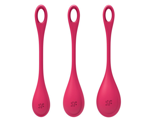 Набір йоні намистин Satisfyer Yoni Power 1 Red, діаметр 2-2,5-3см, вага 22-46-74гр