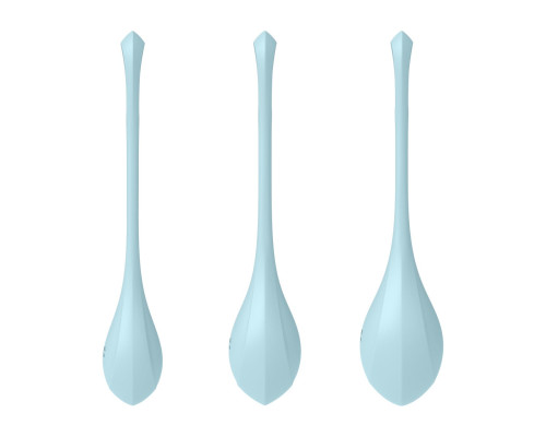 Набір йоні намистин Satisfyer Yoni Power 2 Light Blue, диаметр 2-2,5-3см, вес 22-44-73гр