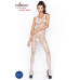 Бодістокінг Passion BS045 white, комбінезон, імітація панчох і боді