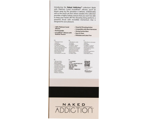 Фалоімітатор з пульсацією Naked ADDICTION Dominic 9″ Vanilla, пульт ДК, діаметр 4,2 см