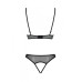 Комплект із бралету з ажурним ліфом та відкритими трусиками Passion CHRISTA SET Open Bra S/M black