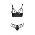 Комплект з екошкіри з люверсами та ремінцями Passion MALWIA BIKINI L/XL, black, бра та трусики