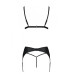 Комплект з екошкіри Passion MILEY SET S/M, black, трусики, бюстгальтер, пояс для панчіх