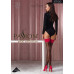 Панчохи Passion ST120 5 black-red, на ажурній силіконовій резинці, вишуканий декор та люрекс