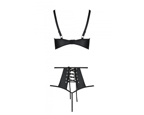 Розпродаж!!! Комплект з екошкіри Passion Tamaris Set black XXL/XXXL, бюстгальтер та трусики