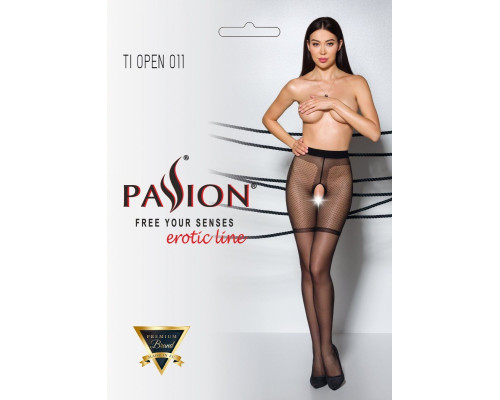 Колготки з відкритим доступом, контрастні шортики Passion TIOPEN 011 5 (20 den), black