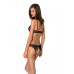Комплект: бра, трусики з ажурним декором та відкритим кроком Passion URSULA SET L/XL, black