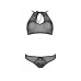 Комплект: бра, трусики з ажурним декором та відкритим кроком Passion URSULA SET XXL/XXXL, black
