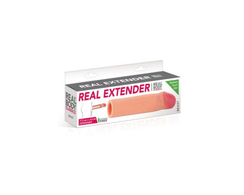 Насадка на член Real Body — Real Extender BEAST з відкритою головкою