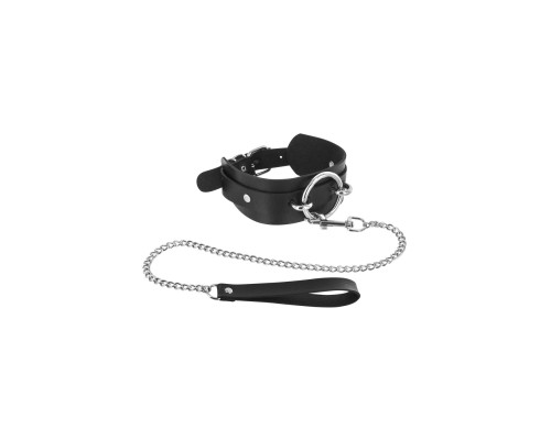 Нашийник великим кільцем та з повідцем Fetish Tentation Ring and Leash