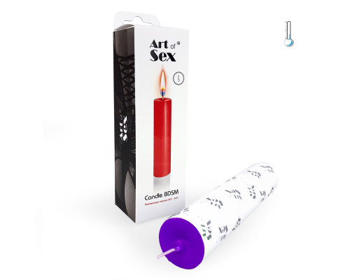 Фіолетова свічка воскова Art of Sex size M 15 см низькотемпературна