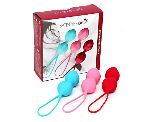 Вагінальні кульки Satisfyer V Balls (3 пари), діаметр 3,4 см, маса 79-114-150г, монолітні