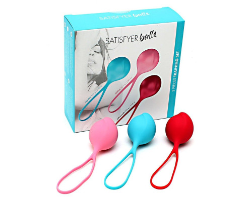 Вагінальні кульки Satisfyer Strengthening Balls (3шт), діаметр 3,8 см, маса 62-82-98г, монолітні