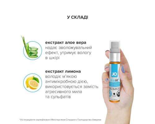 Розпродаж! Очищающий спрей System JO NATURALOVE - ORGANIC (30 мл) (термін 07.2023)