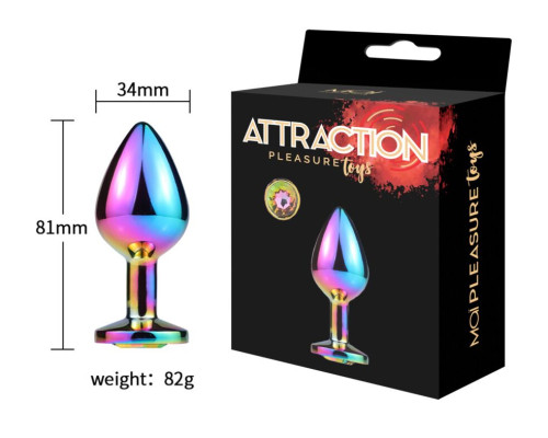 Металлическая анальная пробка MAI Attraction Toys №73 Rainbow