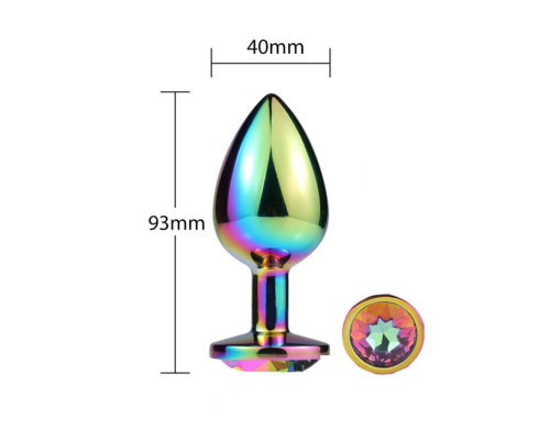 Металлическая анальная пробка MAI Attraction Toys №74 Rainbow