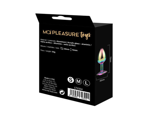 Металлическая анальная пробка MAI Attraction Toys №72 Rainbow