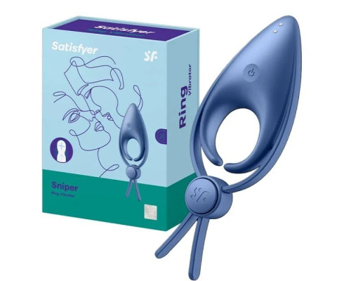 Ерекційне віброкільце-ласо з регулюванням розміру Satisfyer Sniper Blue