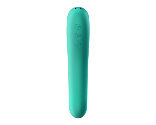 Вакуумный стимулятор с вибрацией Satisfyer Dual Kiss Green