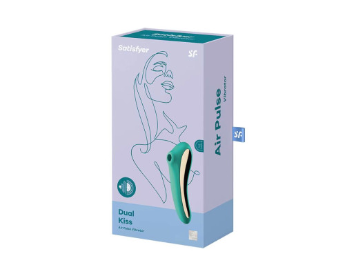 Вакуумный стимулятор с вибрацией Satisfyer Dual Kiss Green