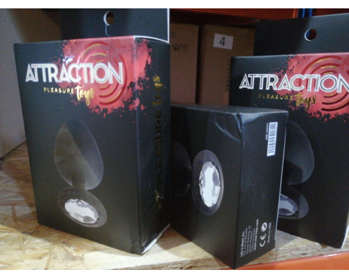 Анальная пробка с кристаллом MAI Attraction Toys №48 Black (мятая упаковка)