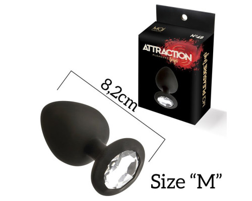 Анальная пробка с кристаллом MAI Attraction Toys №48 Black (мятая упаковка)