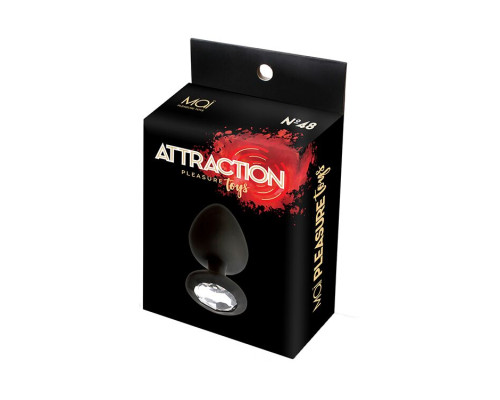 Анальная пробка с кристаллом MAI Attraction Toys №48 Black (мятая упаковка)