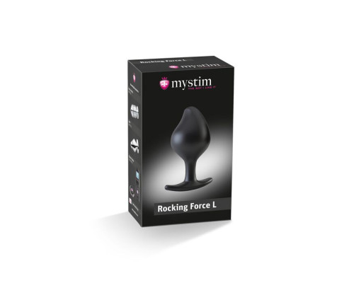 Силіконова анальна пробка Mystim Rocking Force L для електростимулятора, діаметр 4,7 см