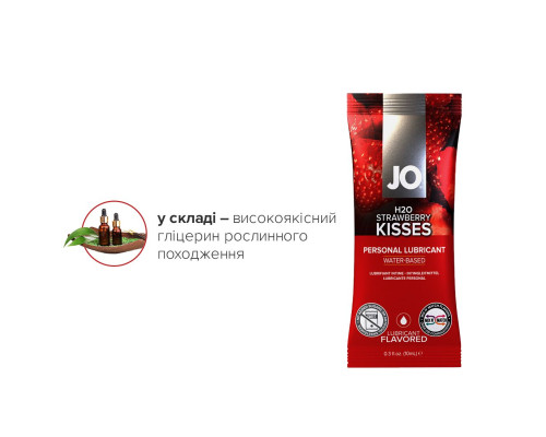 Набір лубрикантів Foil Display Box – JO H2O Lubricant – Strawberry – 12 × 10ml