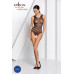 Бодістокінг з доступом Passion BS086 black, вертикальна сітка, виріз на спинці