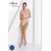 Бодістокінг з доступом Passion BS086 white, вертикальна сітка, виріз на спинці