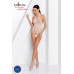 Бодістокінг у велику сітку Passion BS087 white, відкрита спина, халтер, з доступом