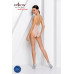 Бодістокінг у велику сітку Passion BS087 white, відкрита спина, халтер, з доступом