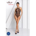Бодістокінг з декольте Passion BS088 black, імітація корсетної шнурівки