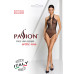 Бодістокінг з декольте Passion BS088 black, імітація корсетної шнурівки