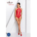 Бодістокінг з декольте Passion BS088 red, імітація корсетної шнурівки