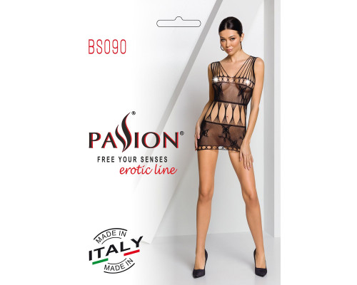 Бодістокінг мінісукня з метеликами Passion BS090 One Size black